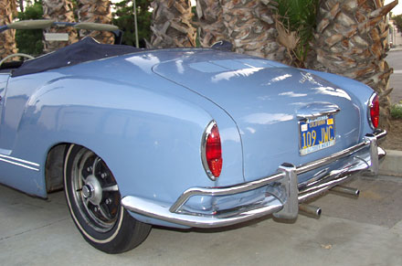 An early Karmann Ghia Cabriolet featuring extremely low 